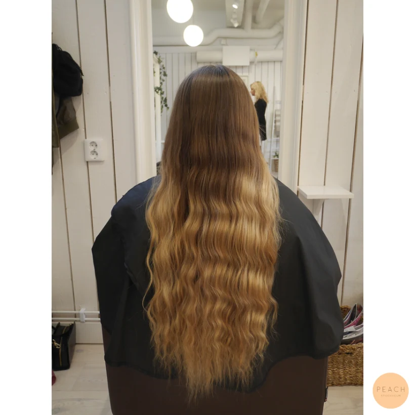 Naturlig balayage med röda toner
