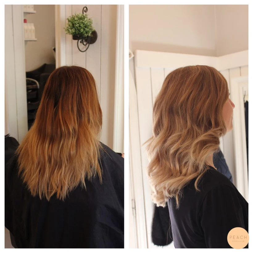 Beige ombre med ljusa slingor