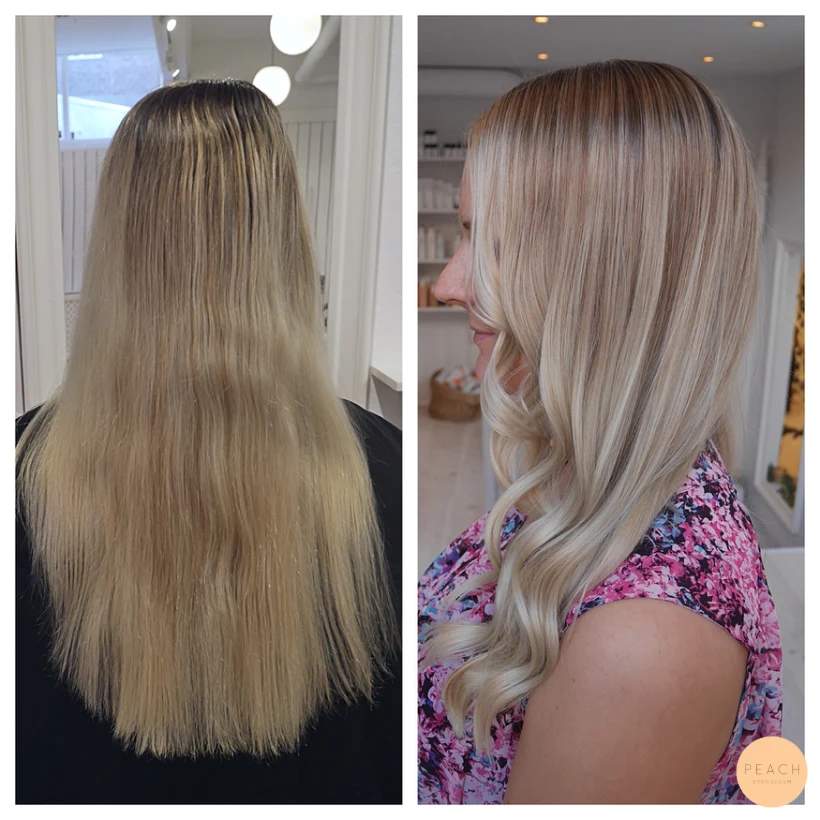 Kall blond sombre med highlights och lowlights