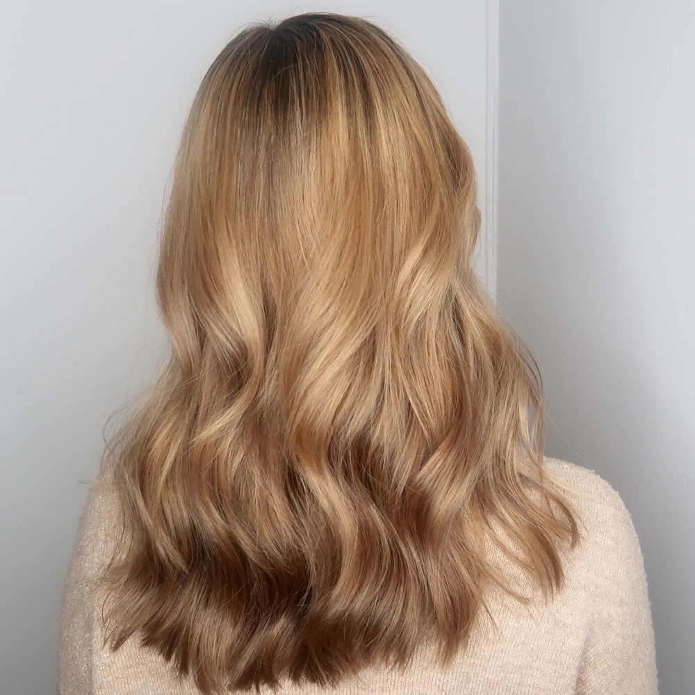 Golden blonde highlights