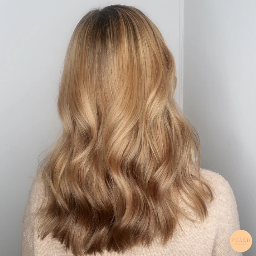 Golden blonde highlights