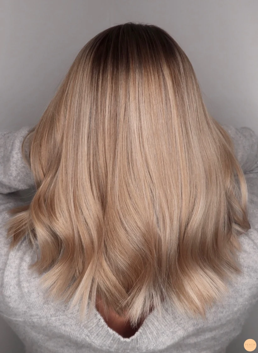 Beige blond hårfärg slingor
