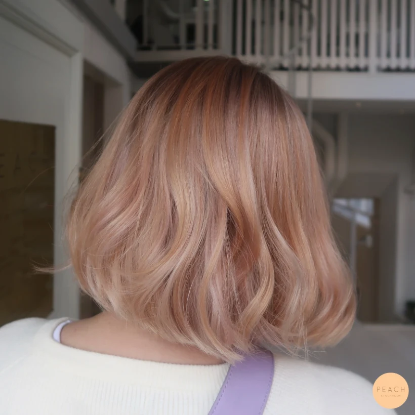 Blond rosa koppar lob