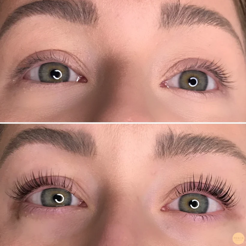Yumi lashes före och efter