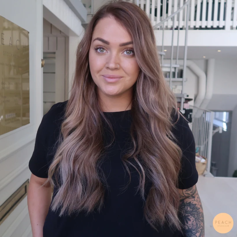 Hairtalk extensions balayage med sandblonda toner