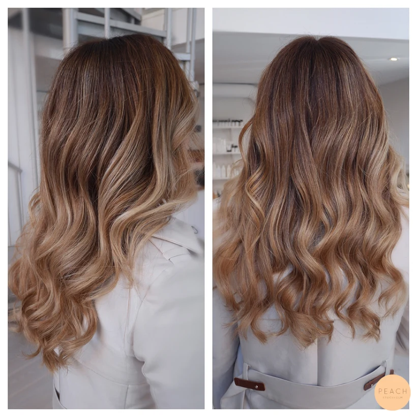 Balayage med mjuk gråhårsövergång
