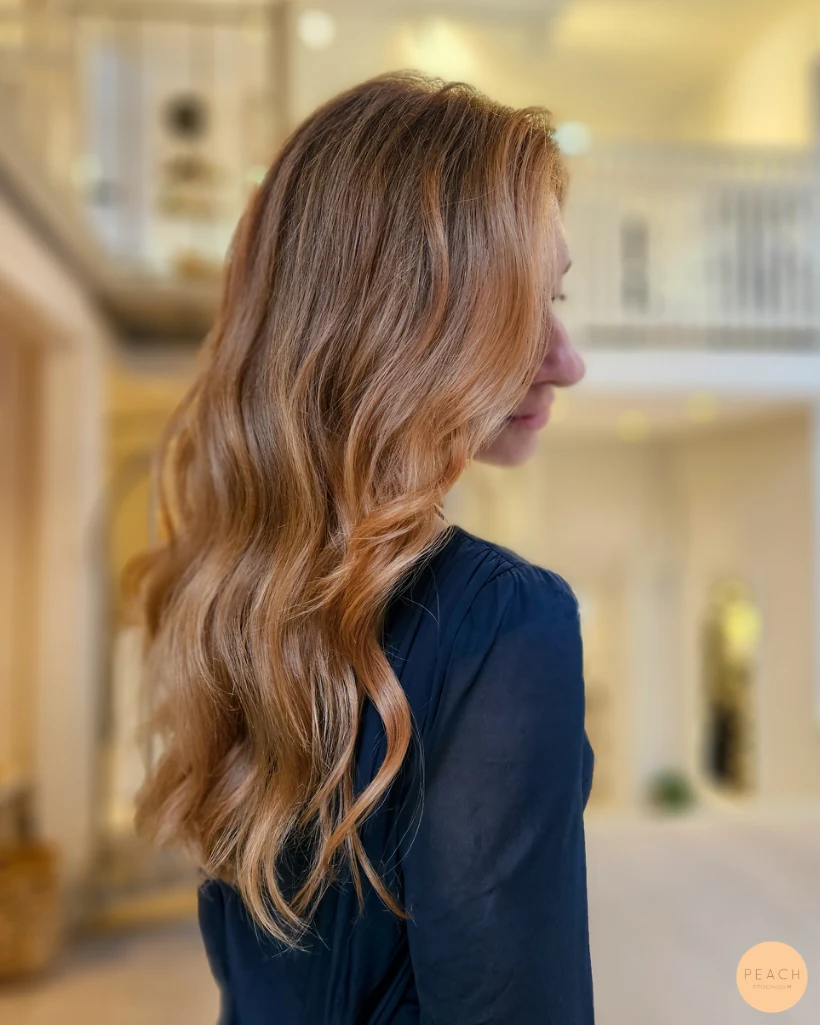 Soft peach hair color