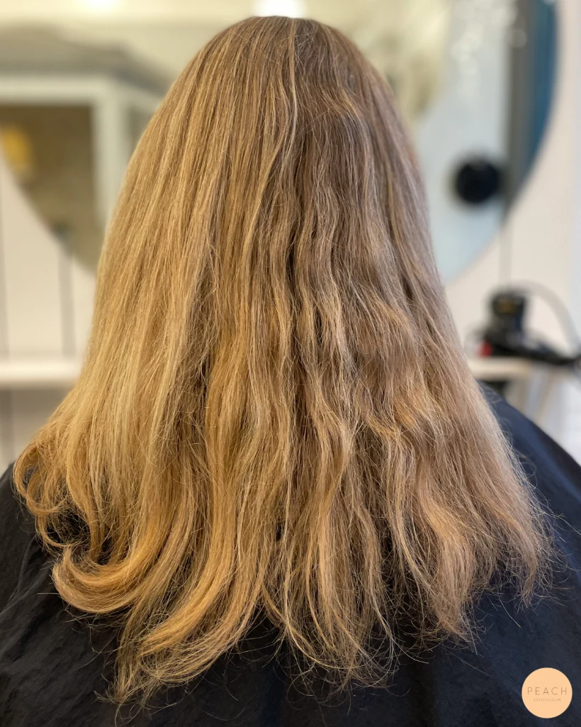 Blekta slingor med olaplex