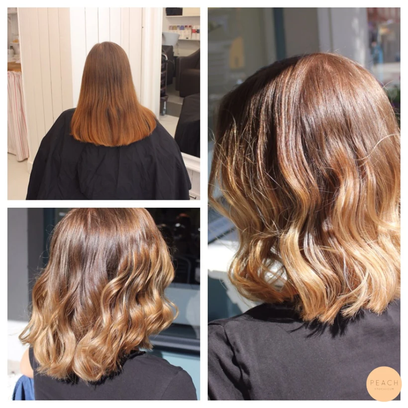 Ombre med ljusa slingor