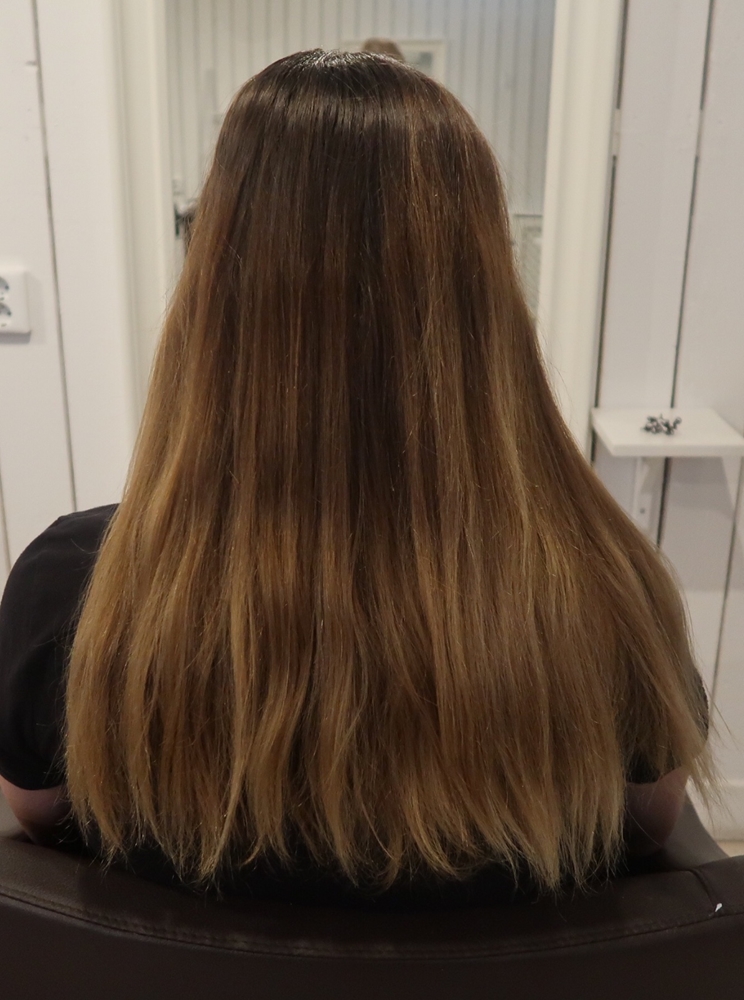 Balayage blond slingor