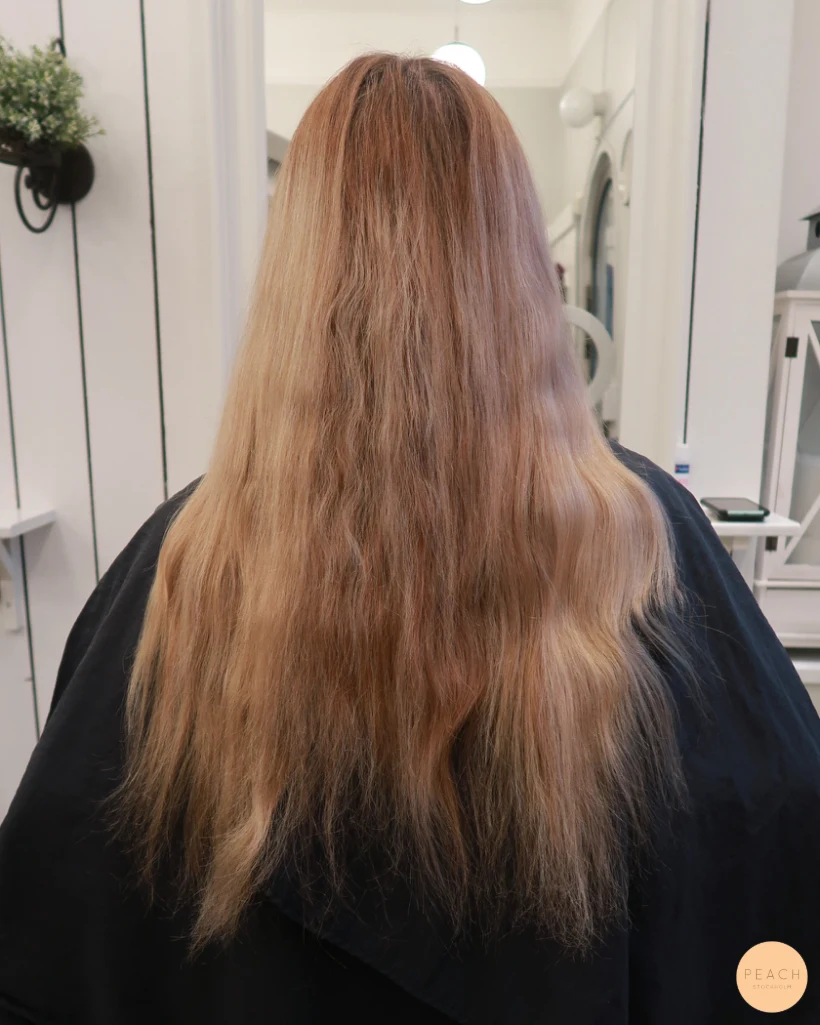Ett torrt hår som behövde en uppfräschning med slingor, glans och en klippning