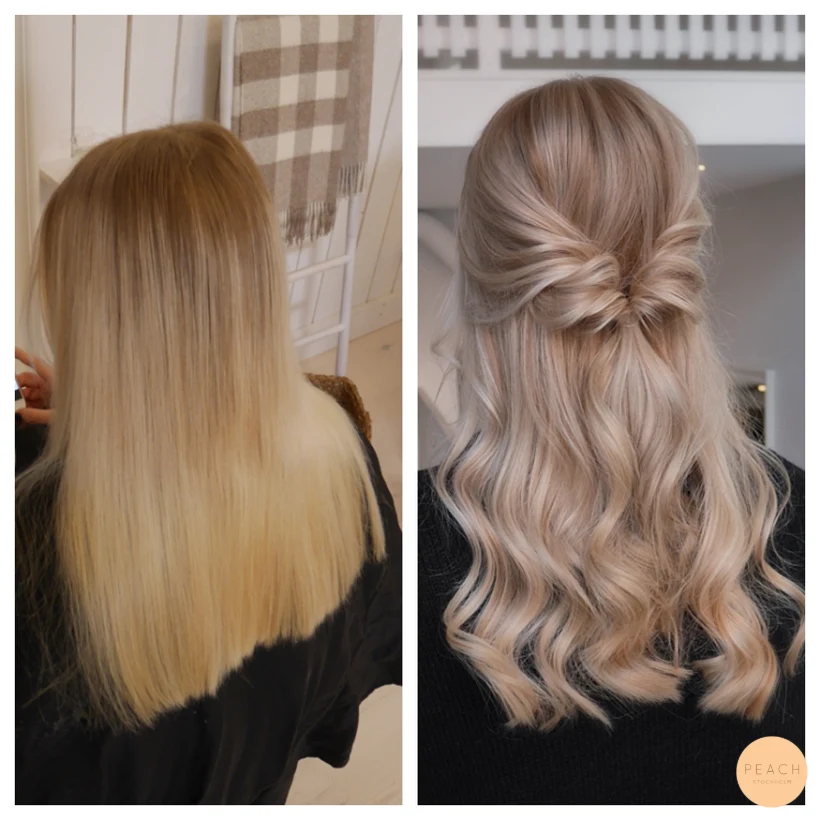 Highlights and lowlights med ljusa slingor