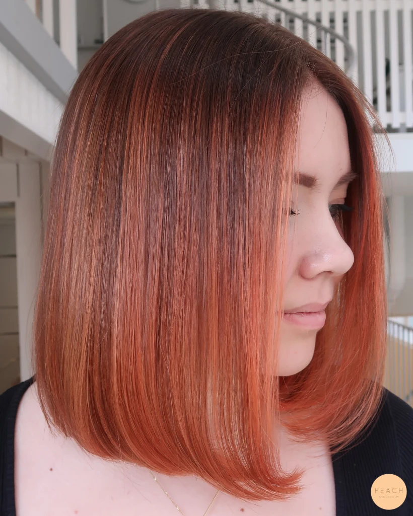 Röd balayage