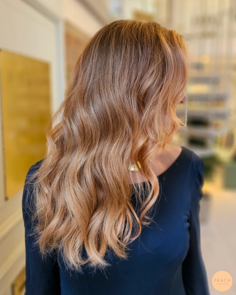 Soft peach hair color