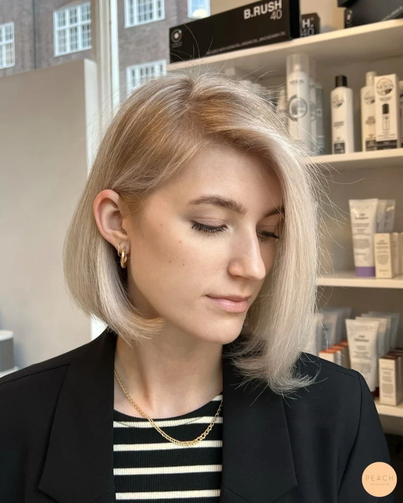 Blond bob med bobklippning