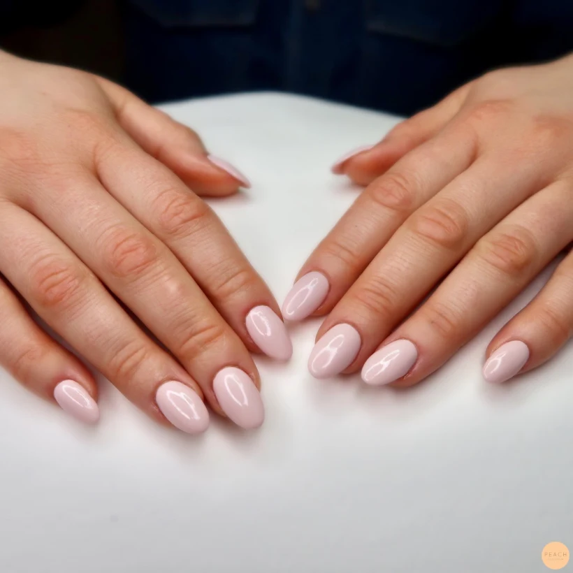 Före & efter nagelförlängning med polygel