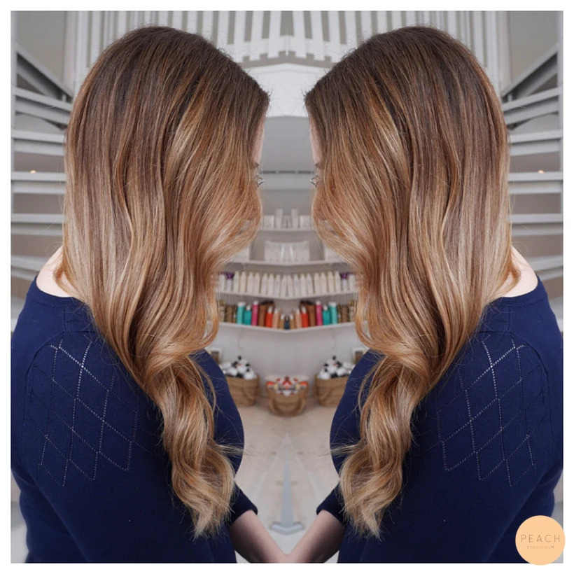 Balayage hår med sval nyansering