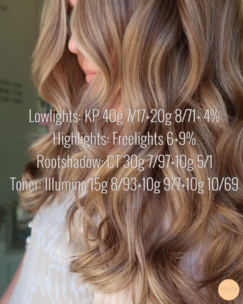 Bronde hårfärg med lowlights och highlights