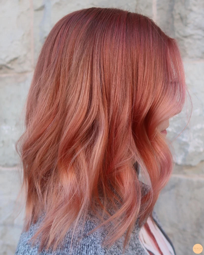 Peach colored hair