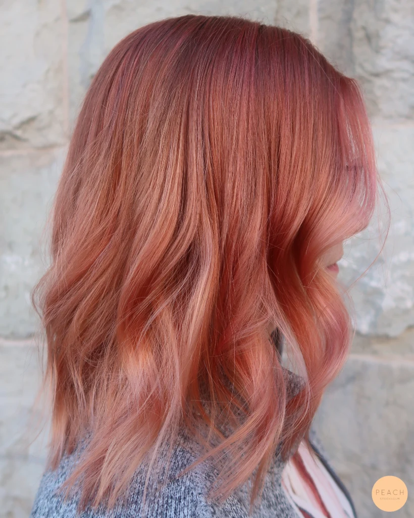 Peach colored hair