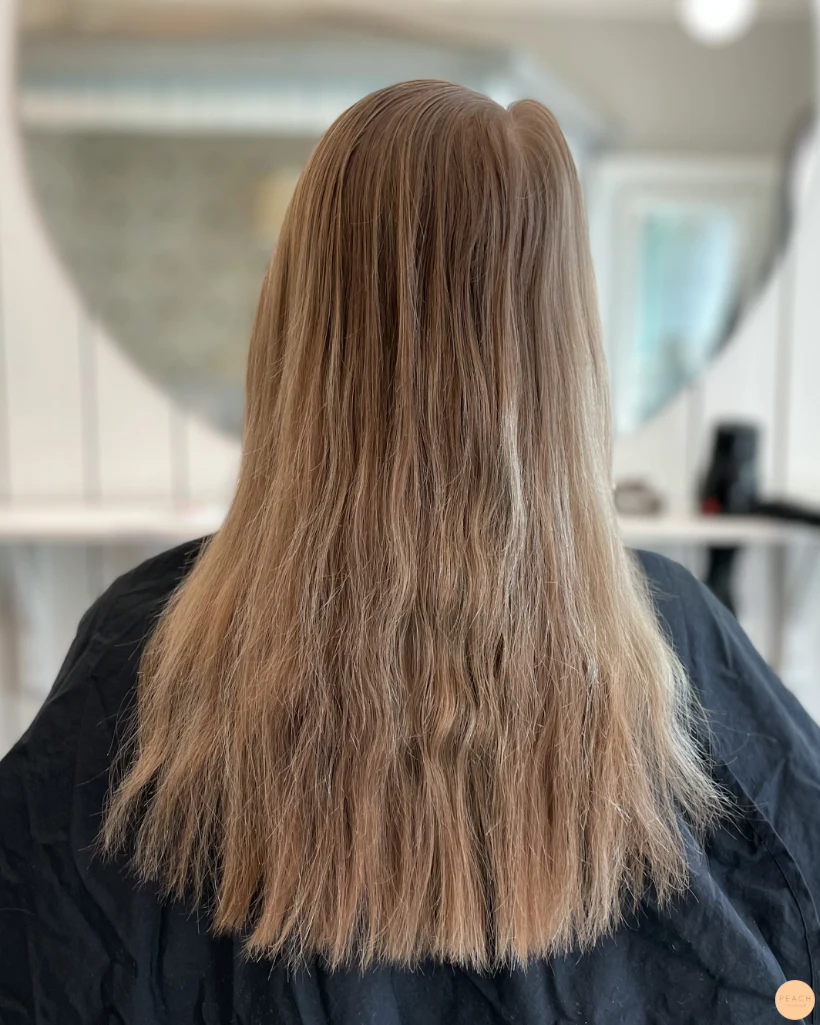 Beige blond hårfärg med teasylight