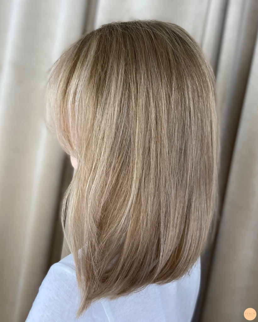 Beige blond hårfärg lob klippning