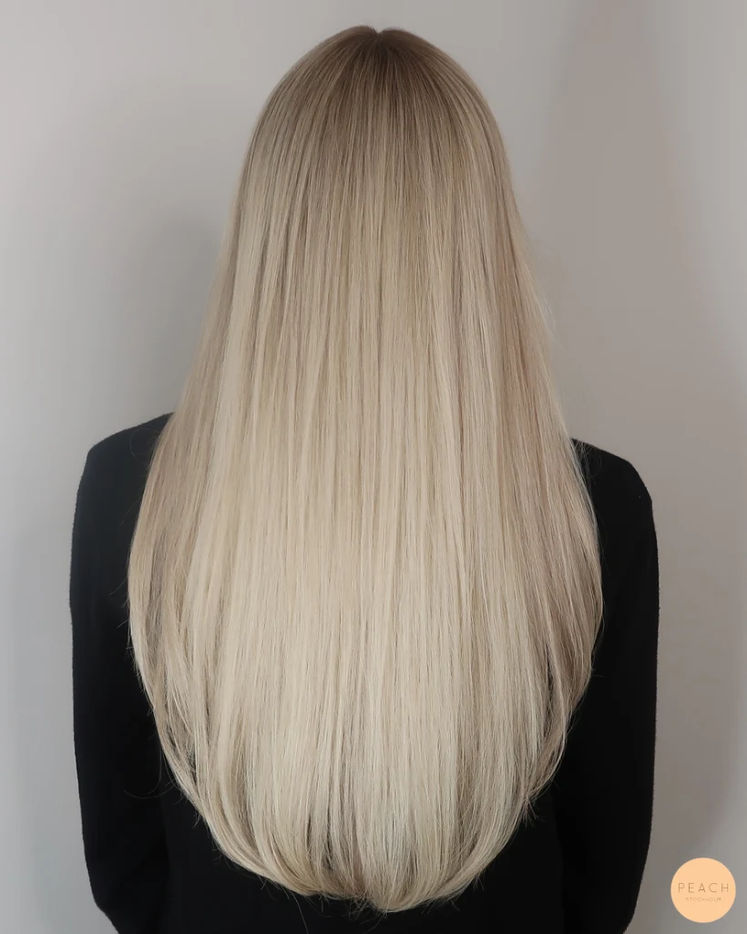 Hairtalk extensions med kall blond hårfärg