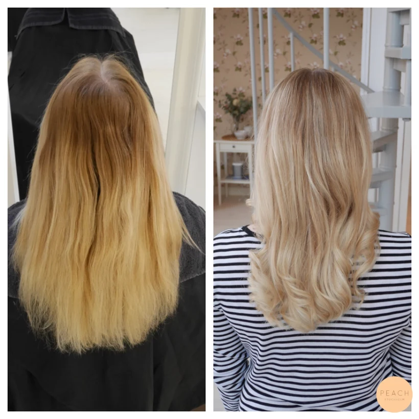 Blond med ljusa slingor