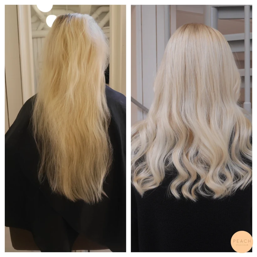 Blonda nyanser med highlights och lowlights