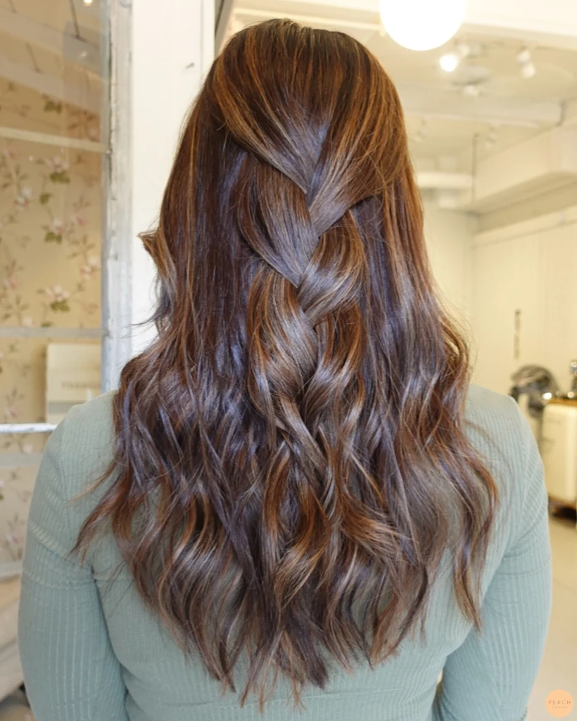 Höst makeover, mustig brun hårfärg med ljusa slingor