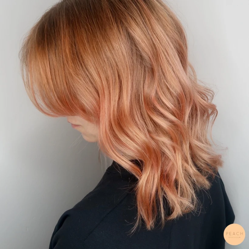 Peach pink hair