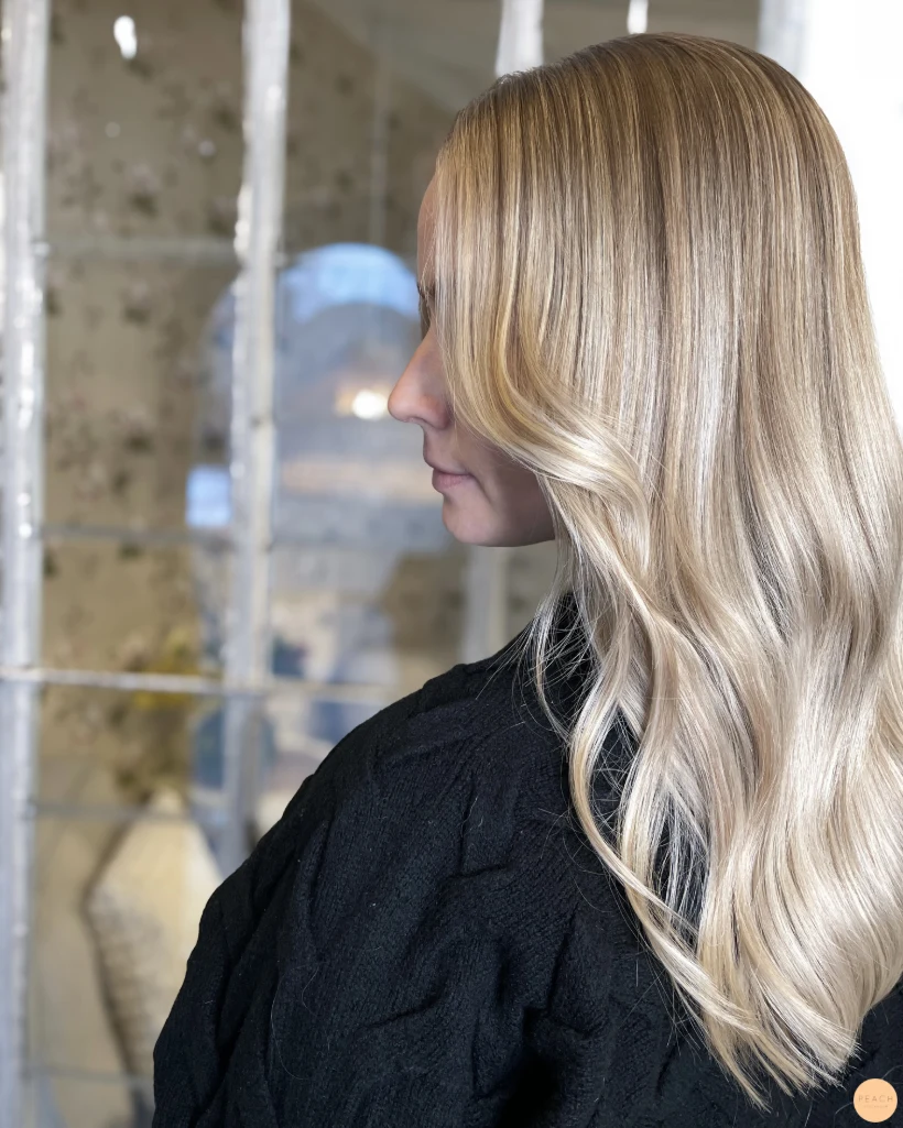 Blonde beige hair color