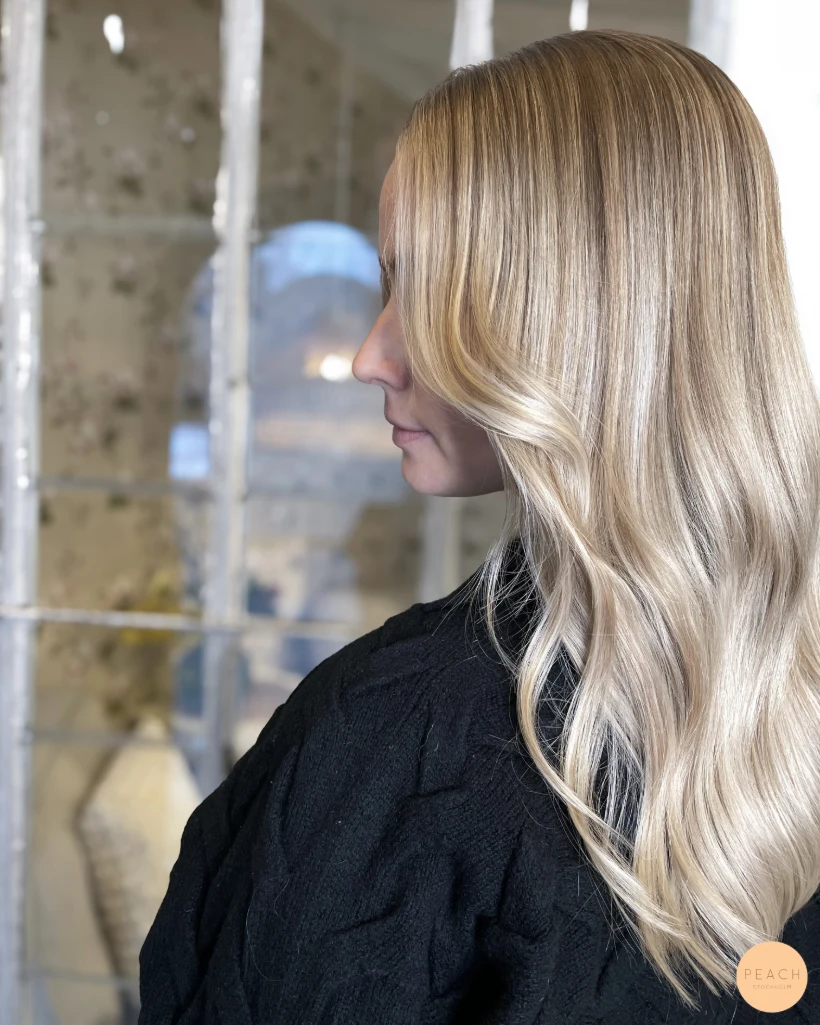 Blonde beige hair color