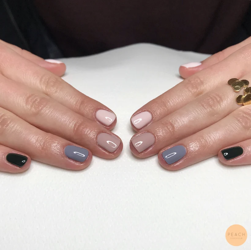 Mixed short nails gellack