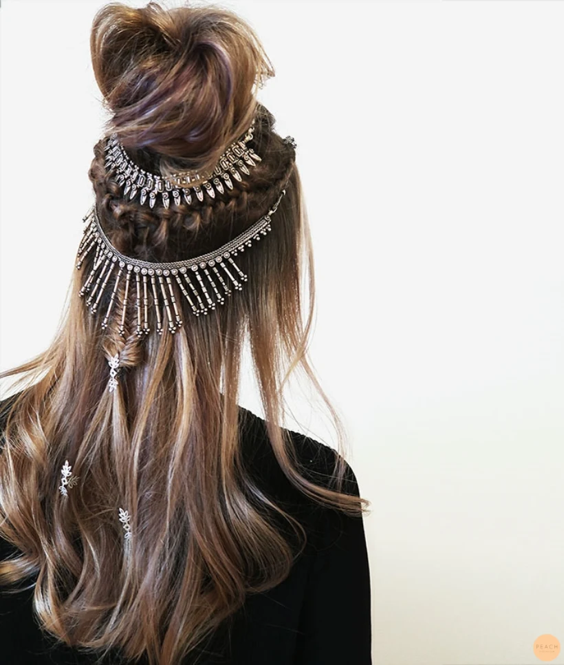 Half-up hair with bun and braids and everything 😍 (Halvuppsatt ball frisyr)