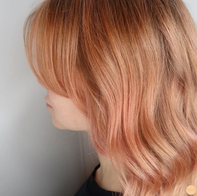 Peach pink hair
