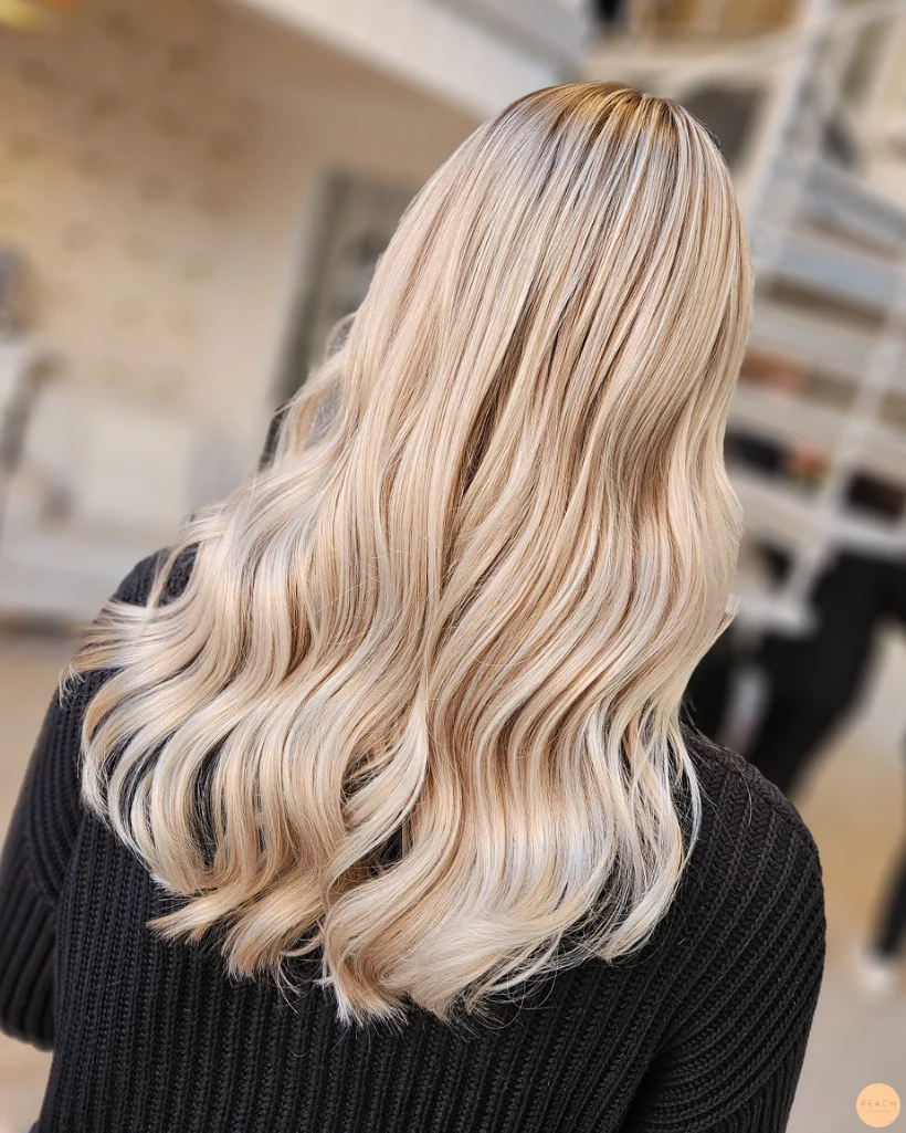 Soft natural blonde highlights
