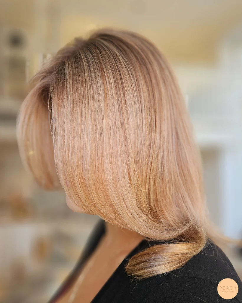 Creamy beige rose hair color