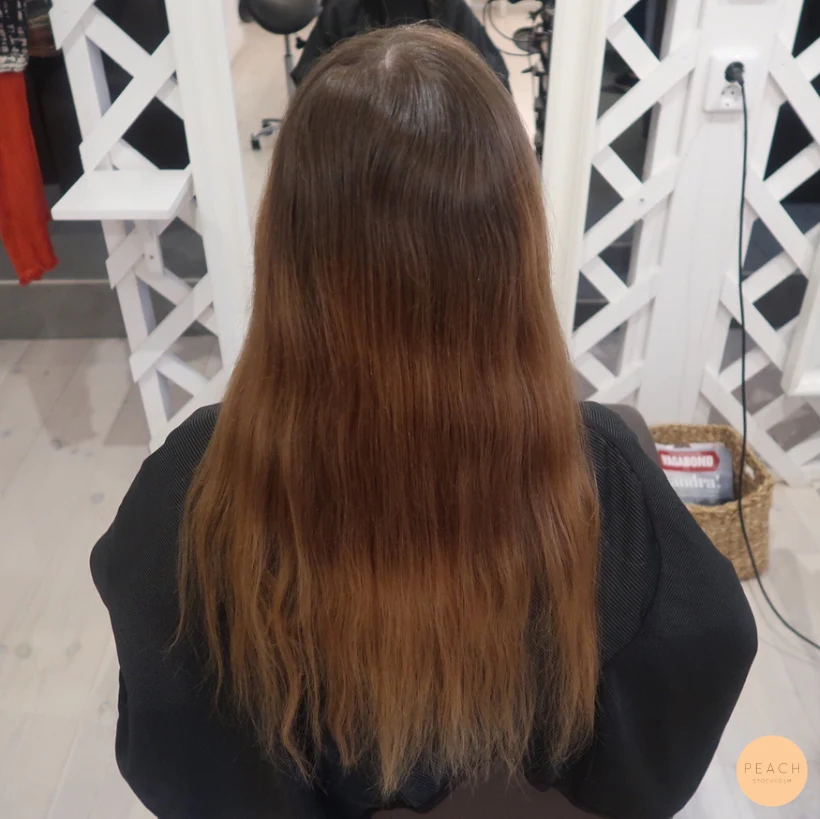 Balayage slingor med bevarad naturlig botten