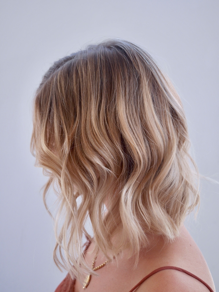 Blonde balayage lob