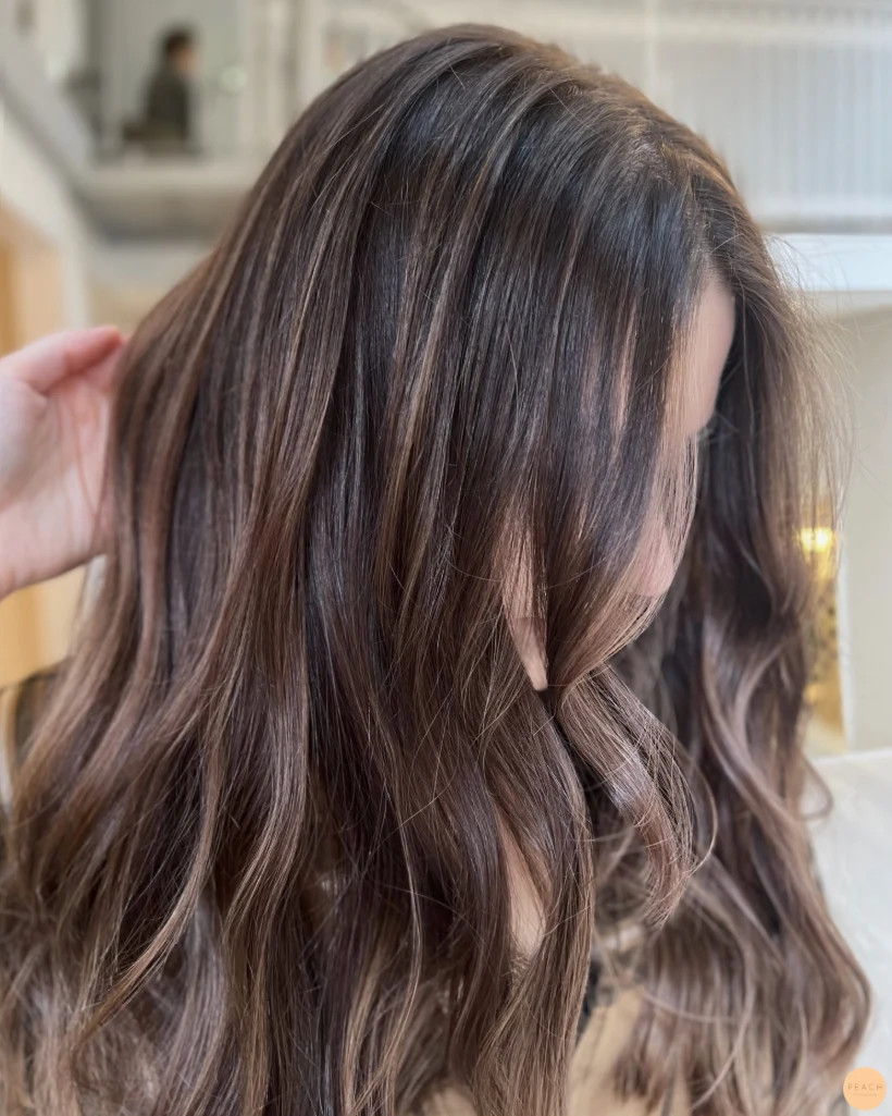 Höstig mörk brun balayage