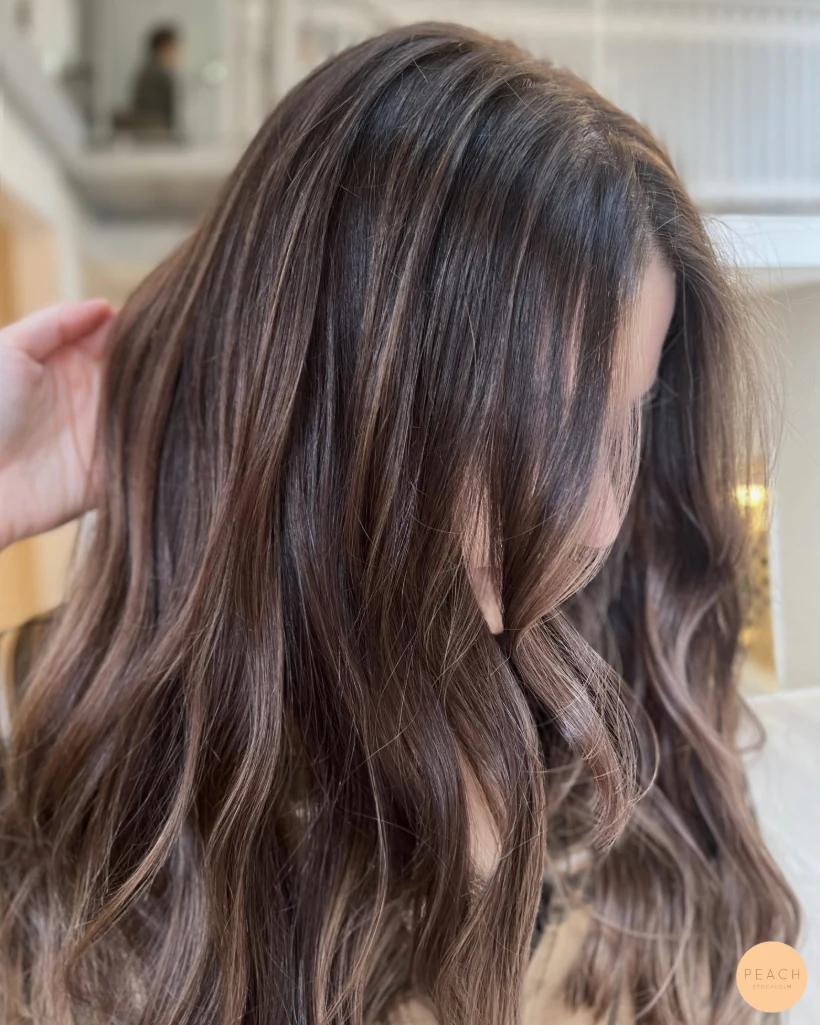 Höstig mörk brun balayage