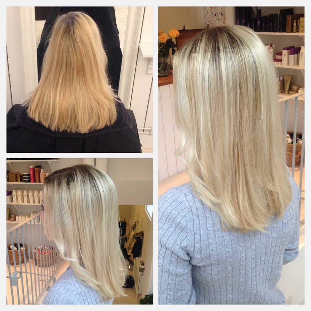 Vit blond med ljusa slingor