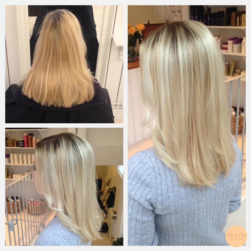 Vit blond med ljusa slingor