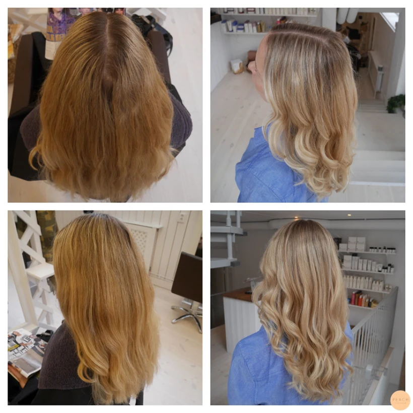 Naturligt blonda slingor