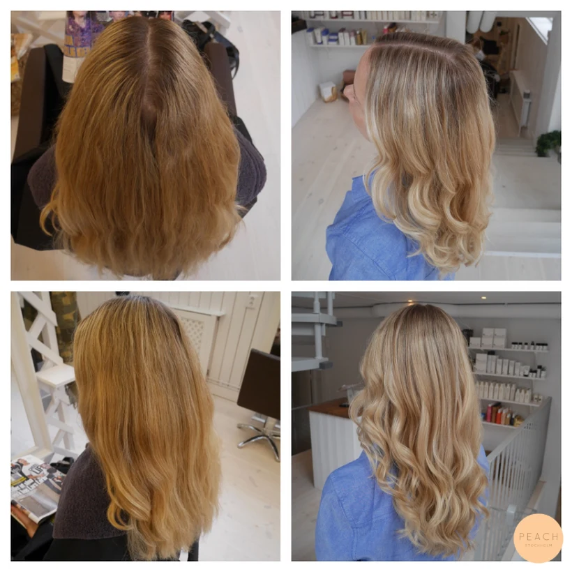 Naturligt blonda slingor