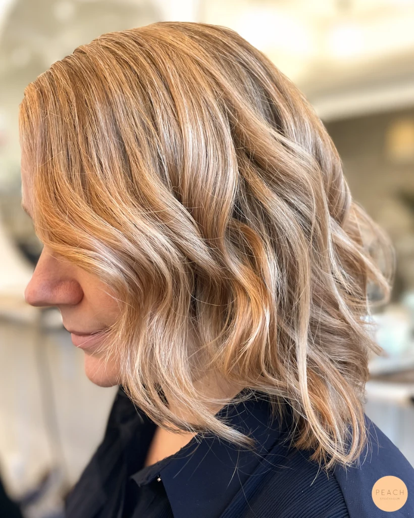 Peach blonde med fina babylights