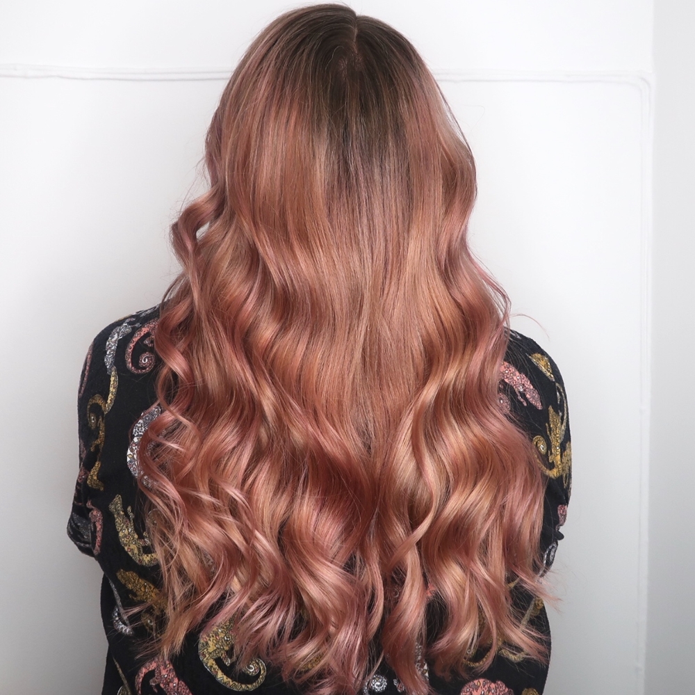 Pink peach hair
